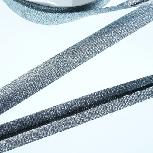 Bias Binding in Silver Lame Col 104 - 18mm Wide by Fany