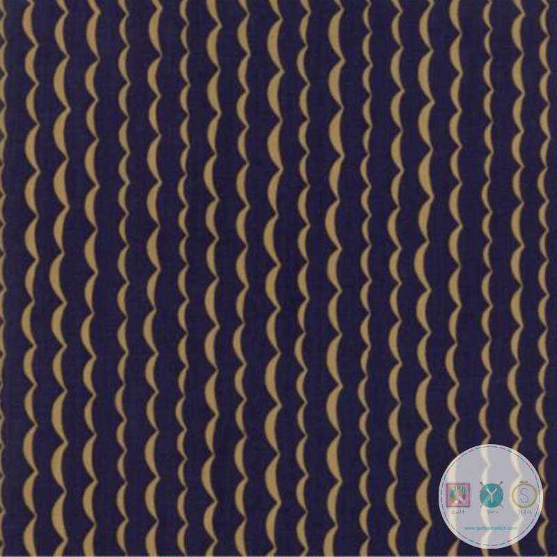 Quilting Fabric - Scallop Navy Blue by Annie Brady for Moda Fabrics