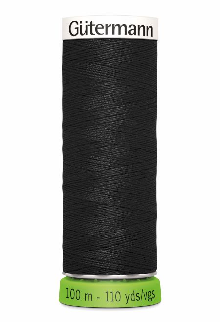 Gutermann Sew All Thread - Black Recycled Polyester rPET Colour 000