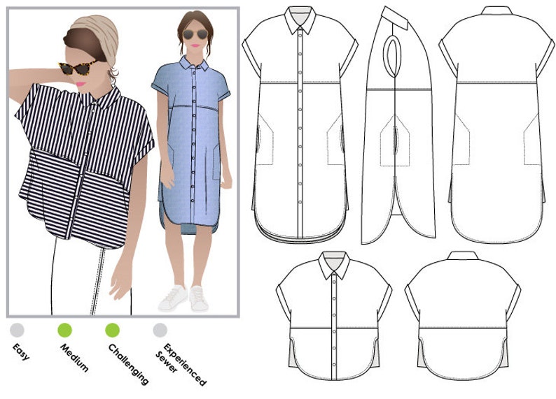 Style Arc - Blaire Shirt And Dress Sewing Pattern Sizes 18 to 30