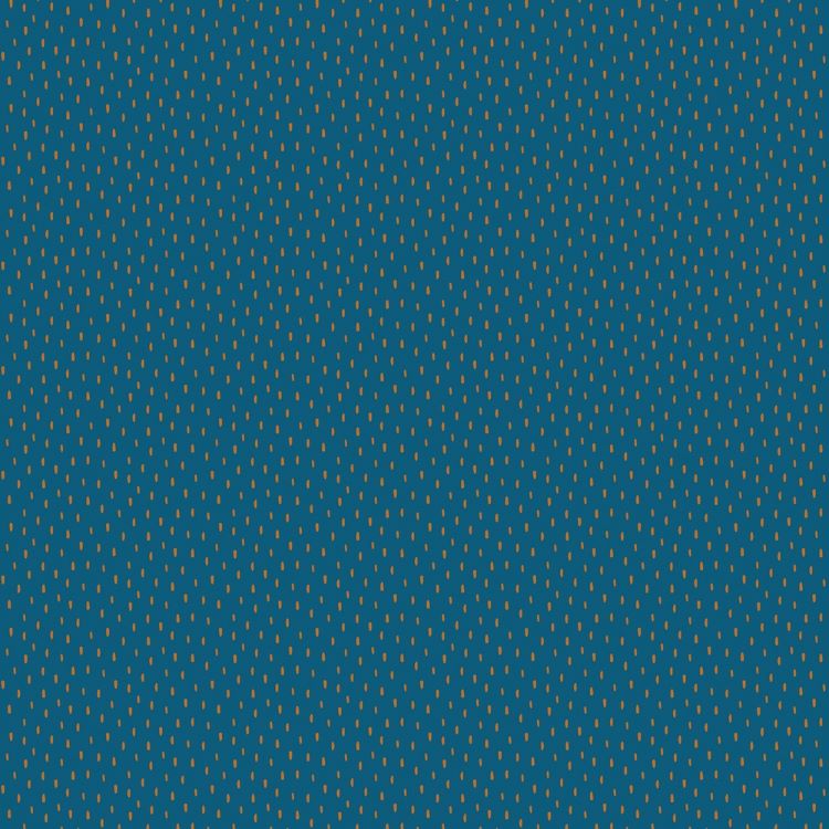 Organic Soft Sweat Jersey Fabric with Dashes on Kingfisher Blue