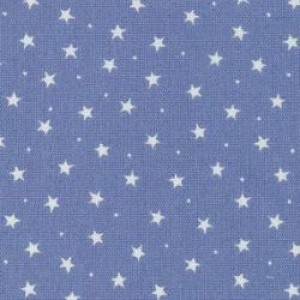 Tiny Stars on Blue Print Material - Cotton Poplin Fabric by Rose and Hubble