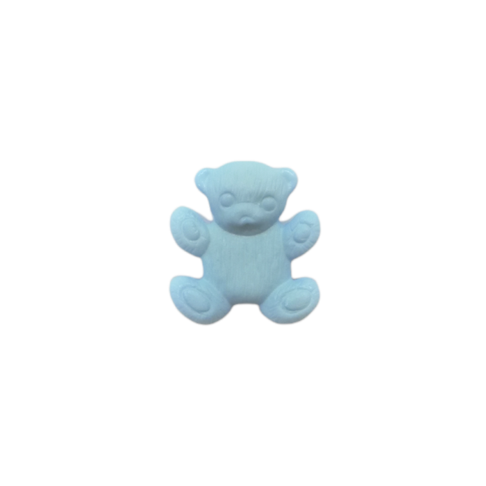 Buttons - 16mm Plastic Teddy in Baby Blue