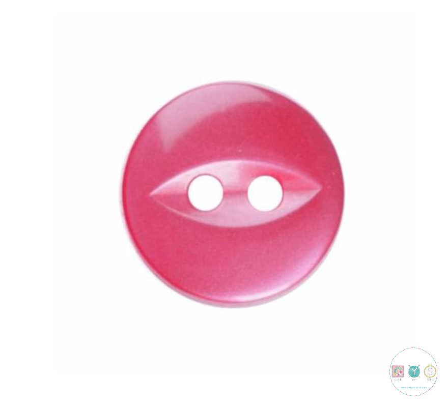 Gloss Red Fish Eye Button - 2 Hole Sew Through - 11mm - Sew On Button - Haberdashery