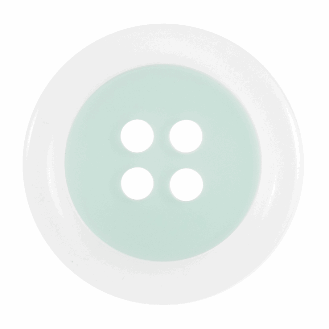 20mm Mint Clear Rim - Plastic Button - Haberdashery