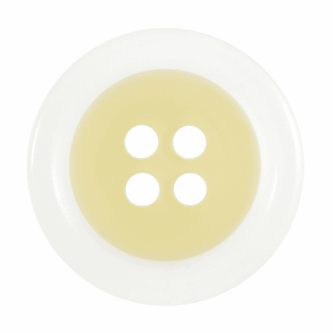 20mm Yellow Clear Rim Button - Plastic Button - Haberdashery