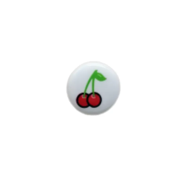 Buttons - 14mm Shank with Cherry on White