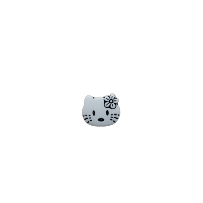 Buttons - 18mm Shank Plastic Kitty Face