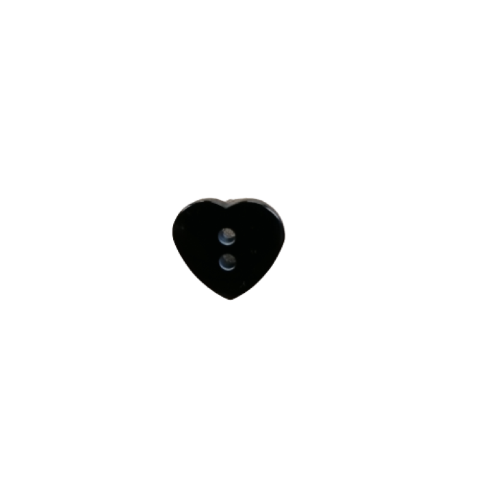 Buttons - 13mm Plastic Heart in Anthracite