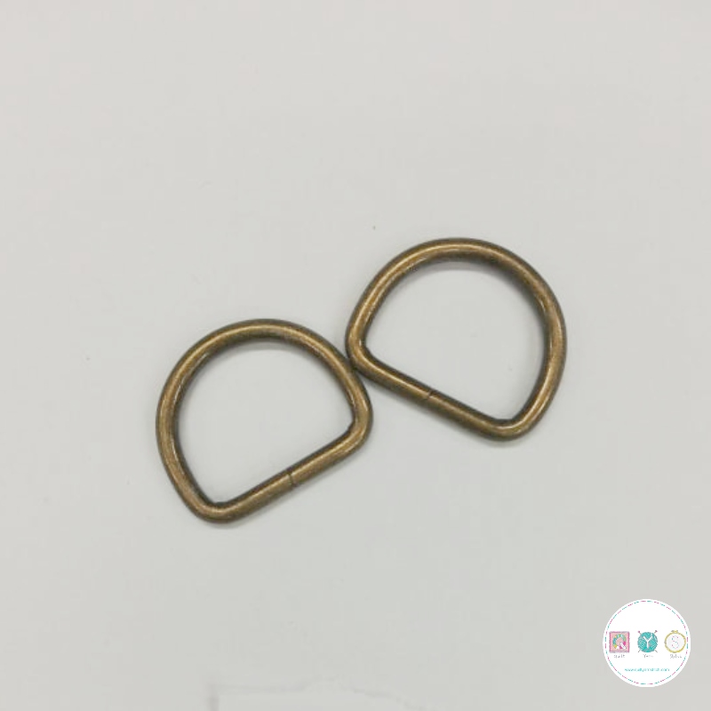 Bag Making - 25mm D Rings in Antique Brass