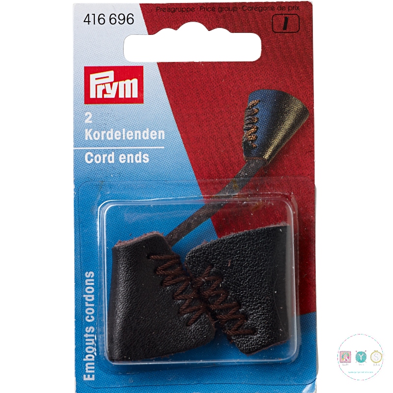 Prym Brown Leather Cord Ends - 416696 - Dressmaking Accessories