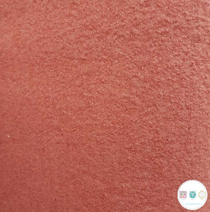 Boiled Wool Fabric in Dusty Sienna Pink 