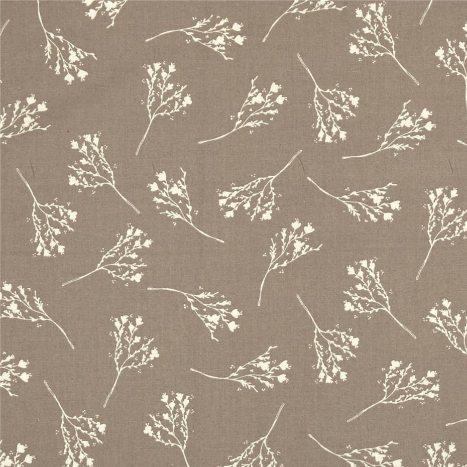 Quilting Fabric- Cream branch on Brown from Sweet Cherrie by Moda Fabric for Moda Fabric