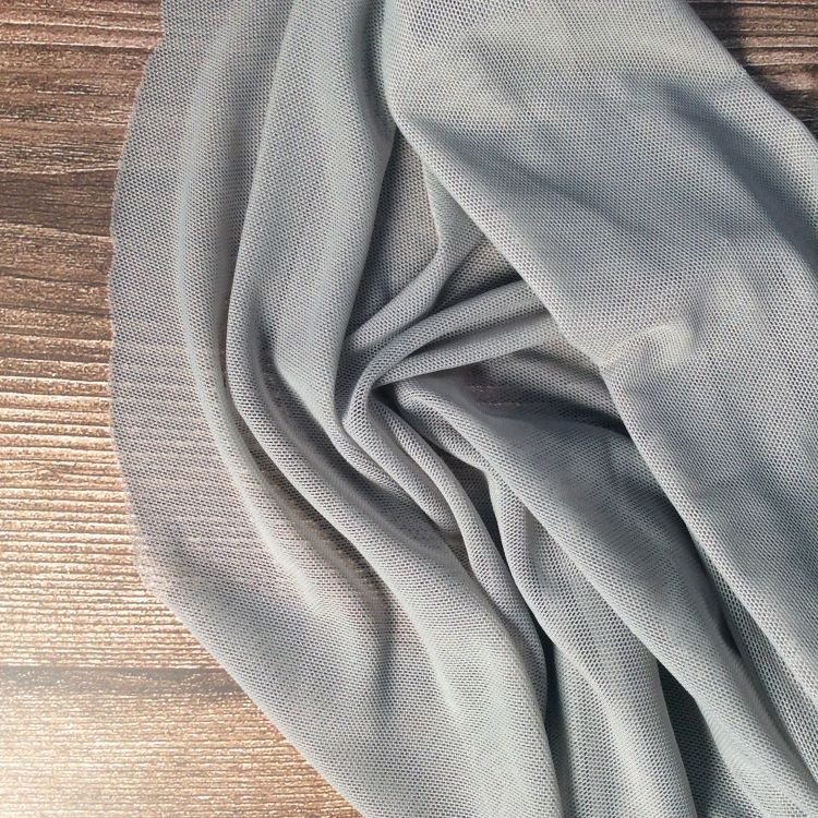 Bra and Lingerie- Stretch Power Mesh Fabric Grey