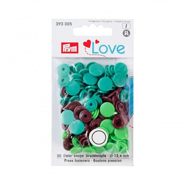 Snap Fasteners - 12.4mm in Greens and Brown by Prym Love 393 005