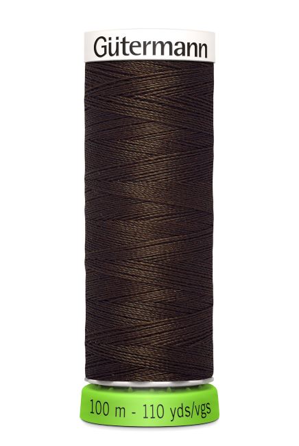Gutermann Sew All Thread - Dark Brown Recycled Polyester rPET Colour 406