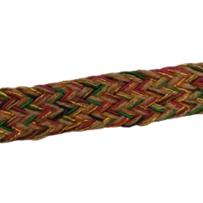 Bag Webbing - 35mm Braided Hessian in Blue, Green, Pink and Gold