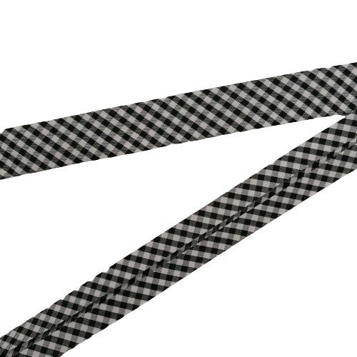 Bias Binding in Black Gingham Col 1 - 30mm Wide by Fany