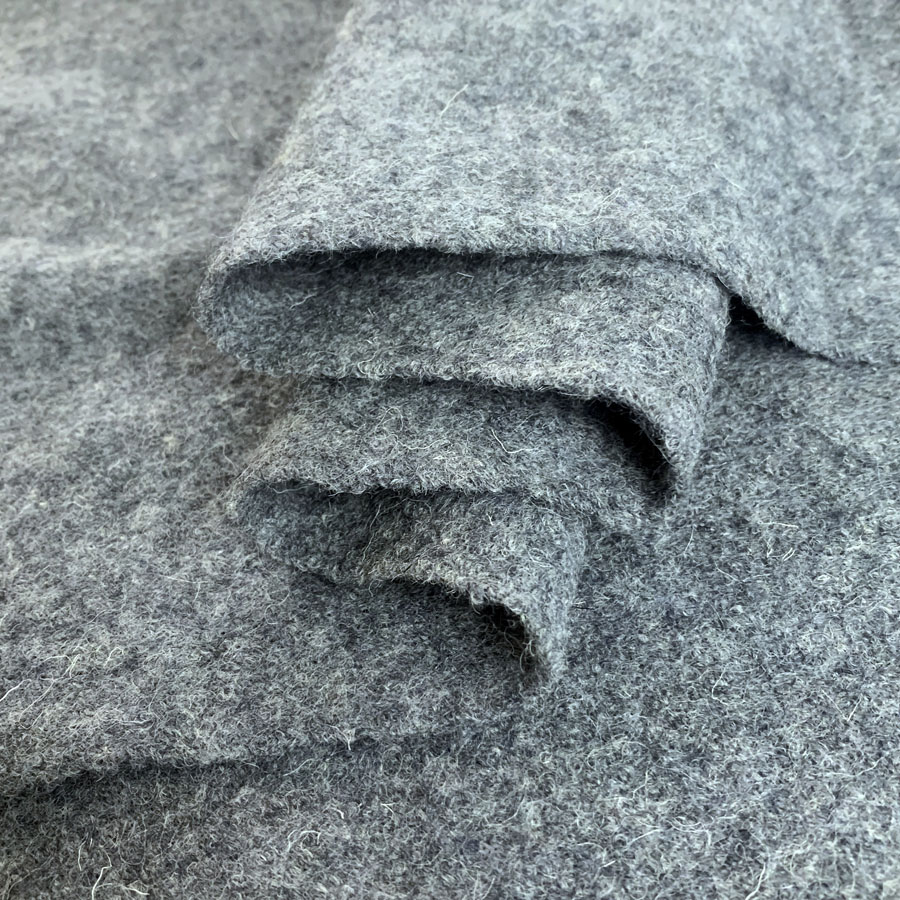 Boiled Wool Fabric in Silver Grey