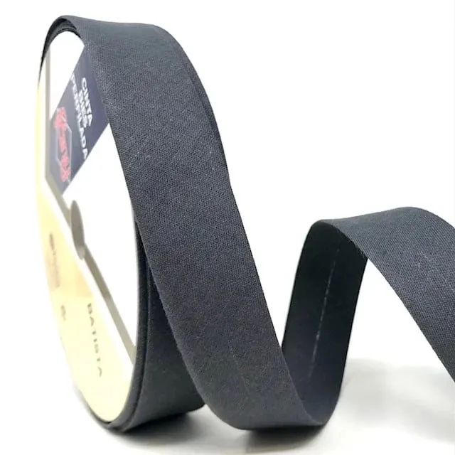 Bias Binding in Dark Grey Col 11 - 25mm Wide by Fany