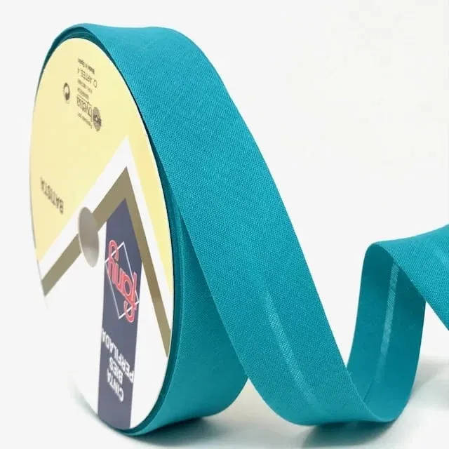 Bias Binding in Jade Green Col 23 - 25mm Wide by Fany
