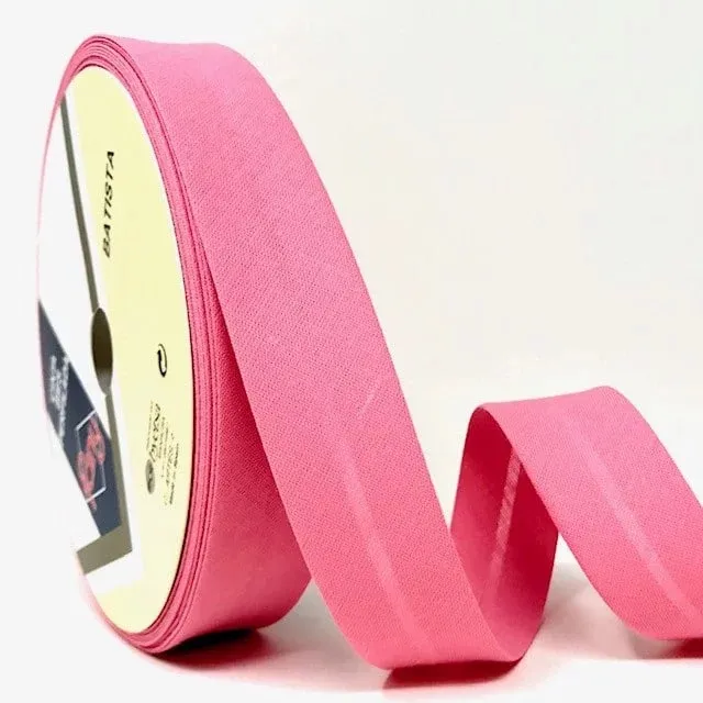 Bias Binding in Mid Pink Col 32 - 25mm Wide by Fany
