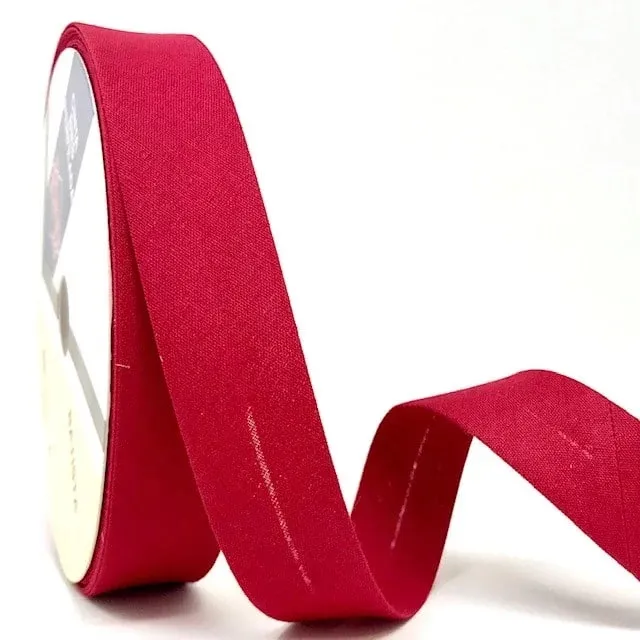 Bias Binding in Crimson Red Col 349- 25mm Wide by Fany