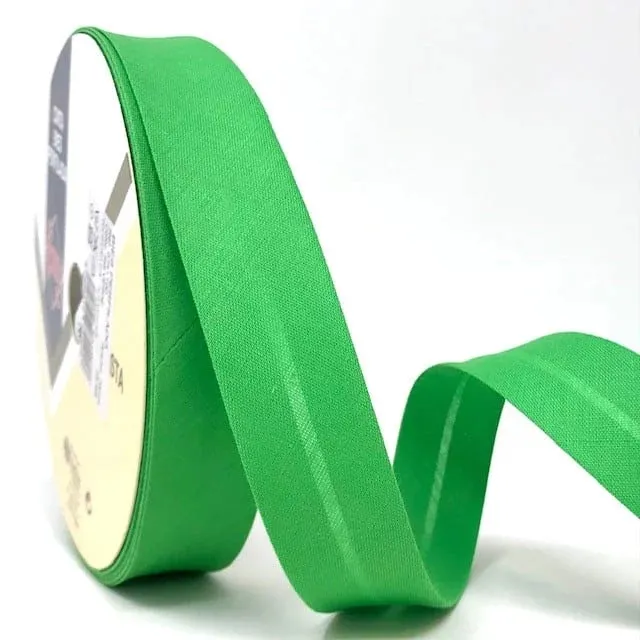 Bias Binding in Bright Green Col 358 - 25mm Wide by Fany