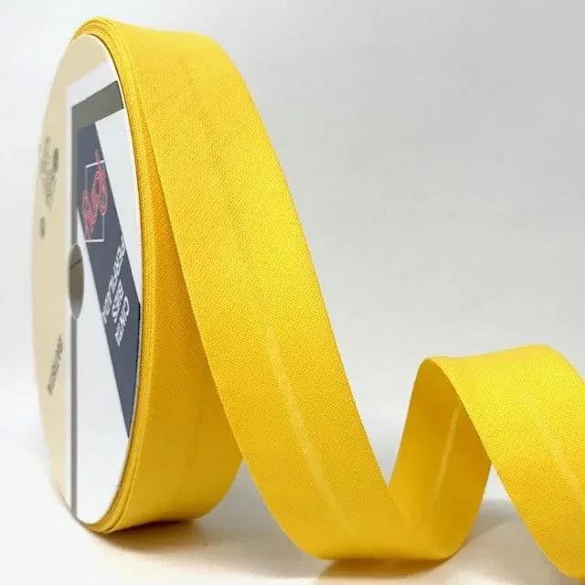 Bias Binding in  Bright Yellow Col 66 - 25mm Wide by Fany