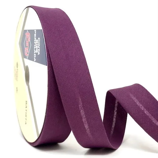 Bias Binding in Aubergine Col 69 - 25mm wide by Fany