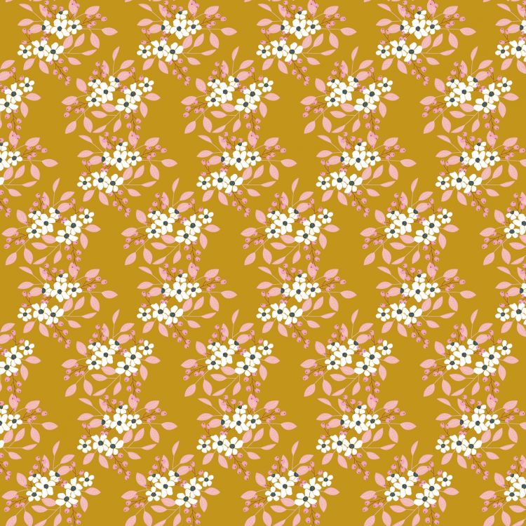 Quilting Fabric - Poisies from Whimsical Romance by Keera Job for Riley Blake Designs C11083R-Gold