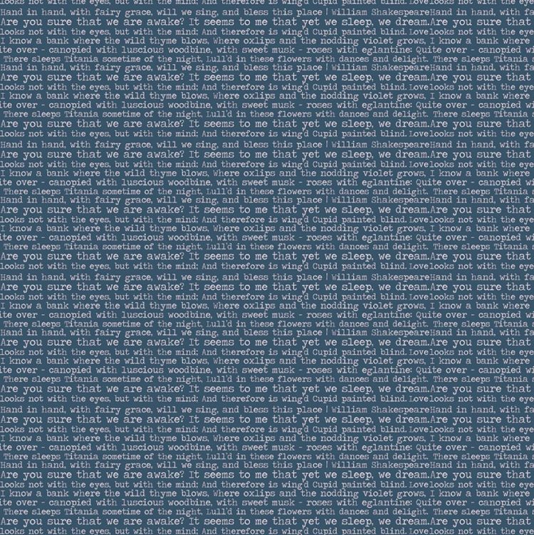 Quilting Fabric - Text from Whimsical Romance by Keera Job for Riley Blake Designs C11085R-Denim