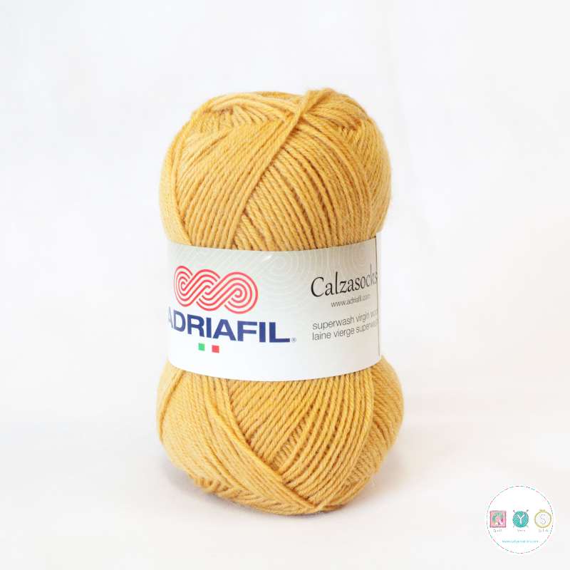 Yarn - Adriafil Calzasocks Wool Blend Sock Yarn in Mustard 35