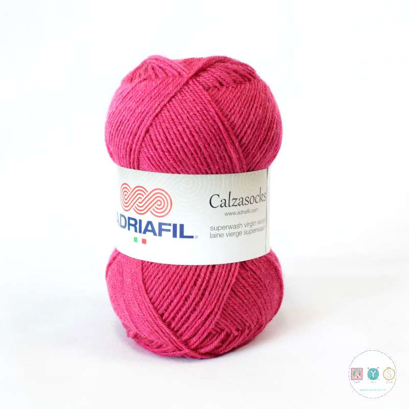 Yarn - Adriafil Calzasocks Wool Blend Sock Yarn in Cerise Pink 36
