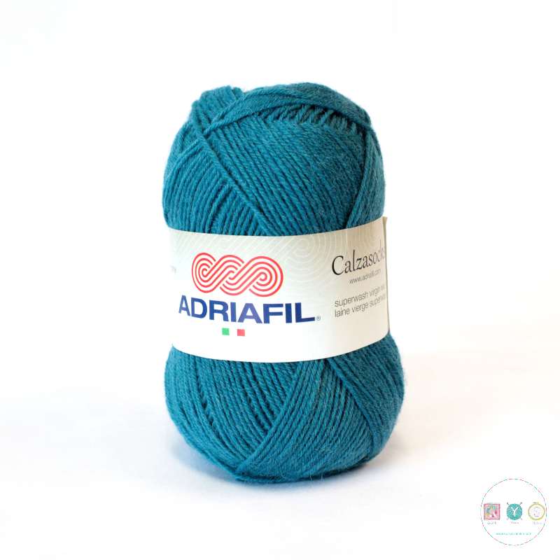 Yarn - Adriafil Calzasocks Wool Blend Sock Yarn in Teal Blue 36
