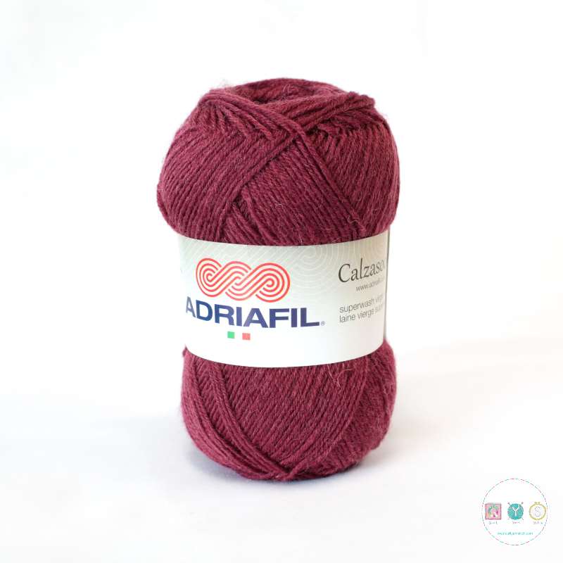 Yarn - Adriafil Calzasocks Wool Blend Sock Yarn in Burgundy 42