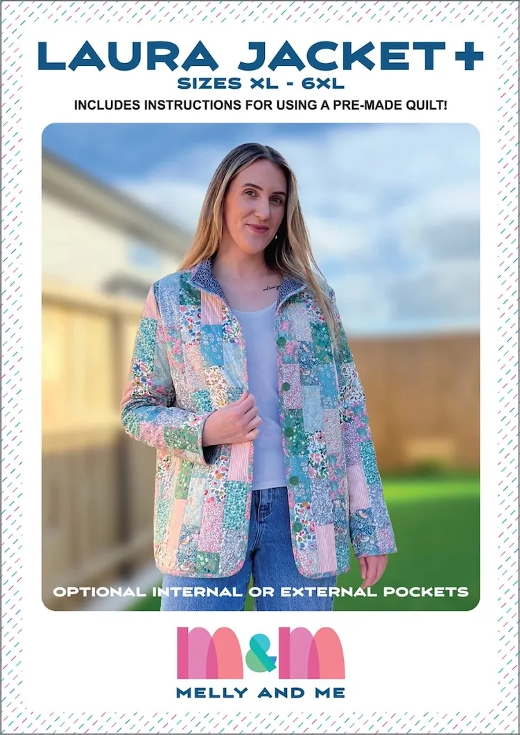 Melly and Me - Laura Quilted Jacket + Sewing Pattern - Sizes XL to 6XL