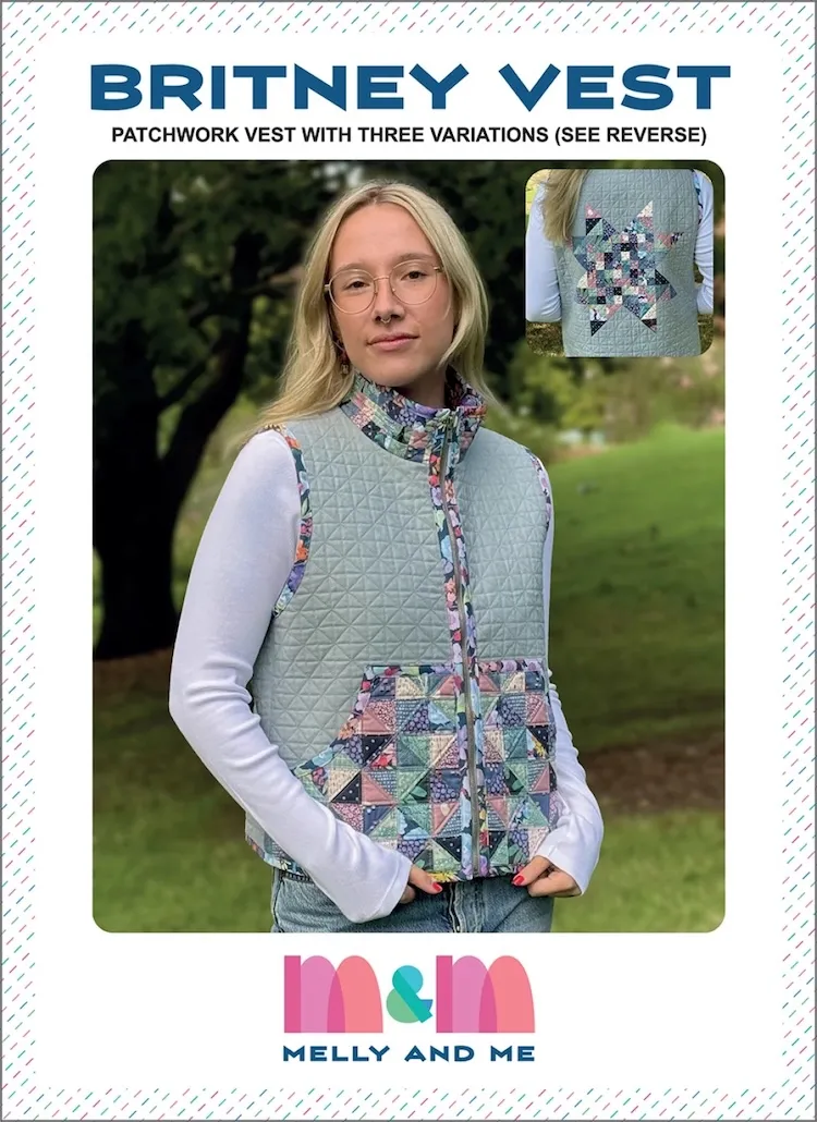 Melly and Me - Britney Quilted Vest Sewing Pattern - Sizes XS to 4XL