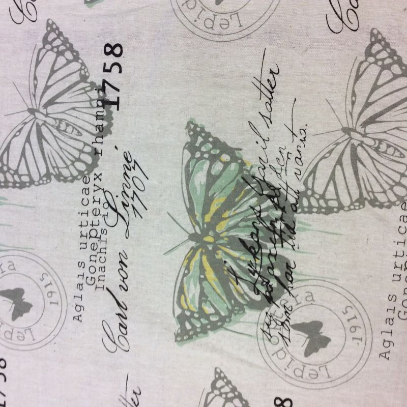 Canvas Fabric - Large Vintage Butterflies
