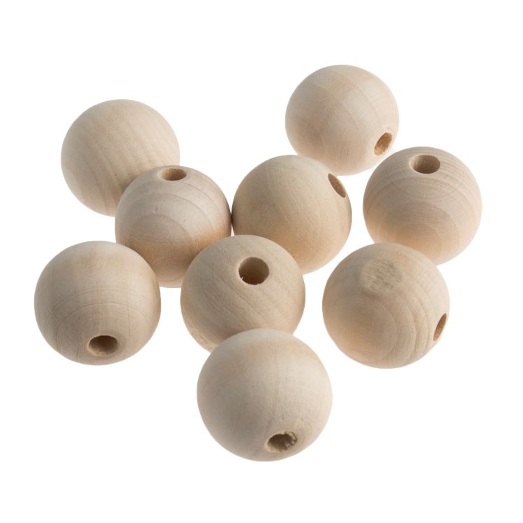 25mm Round Wooden Beads by Trimits