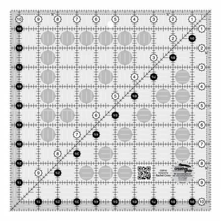 Patchwork & Quilting Ruler - 10.5" Square by Rachel Cross for Creative Grids CGR10