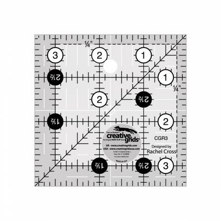 Patchwork & Quilting Ruler - 3.5" Square by Rachel Cross for Creative Grids CGR3