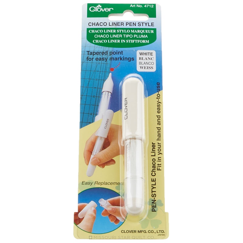 N038 - Clover Chaco Pen liner - White Quilt Marker - Refillable - Patchwork & Quilting