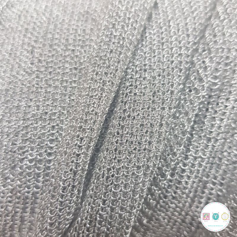 Chainmail Mesh Fabric - Silver Metallic - Quilt Yarn Stitch