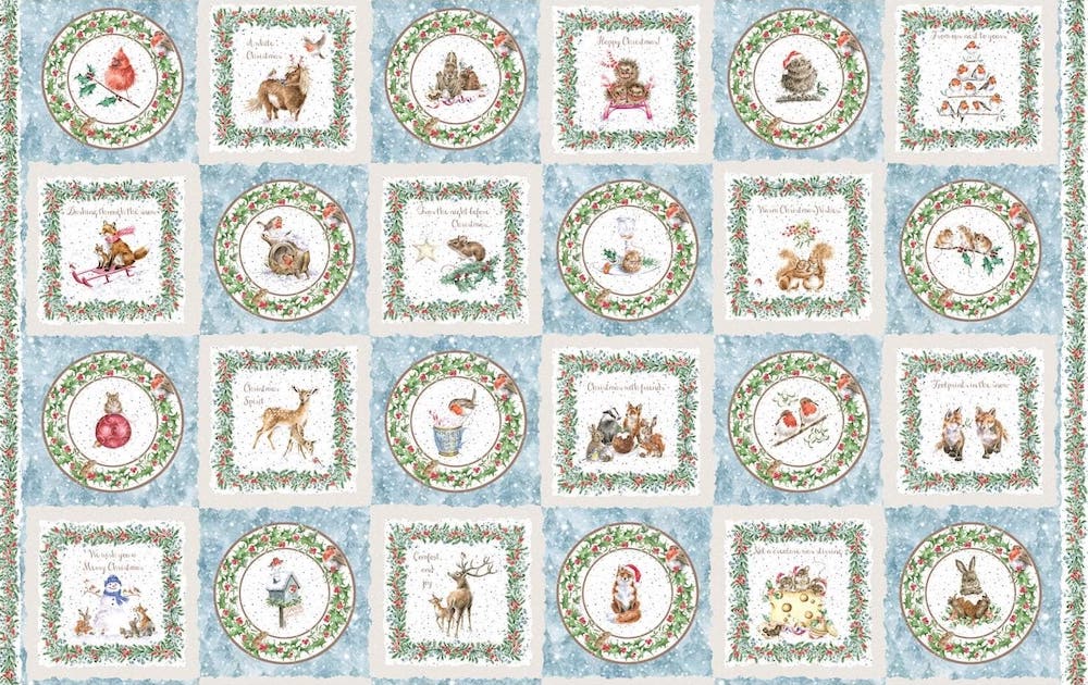 Quilting Fabric Panel - One Snowy Day by Hannah Dale for Maywood Studio MASD10371-BZ