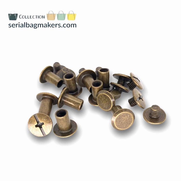 Bagmaking - 10 X 8 Chicago Screws in Rolled Brass by Serial Bagmakers