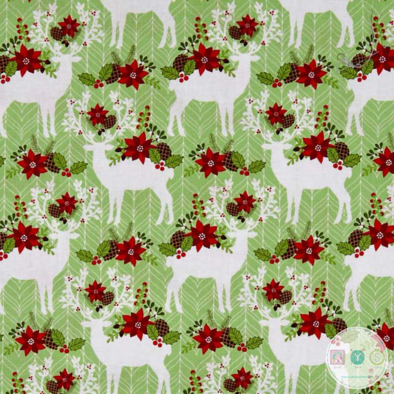 Rustique Winter - Xmas Holiday Garden Cotton - Emily Hendrick Designs for Michael Miller Fabrics - Patchwork &    
