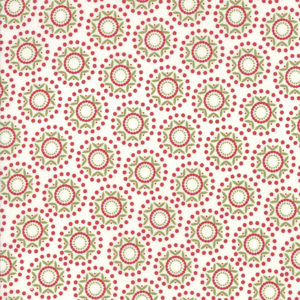 Christmas Fabric with Stars in Circles - The Christmas Card Collection by Sweetwater Designs for Moda Fabrics 5774 24