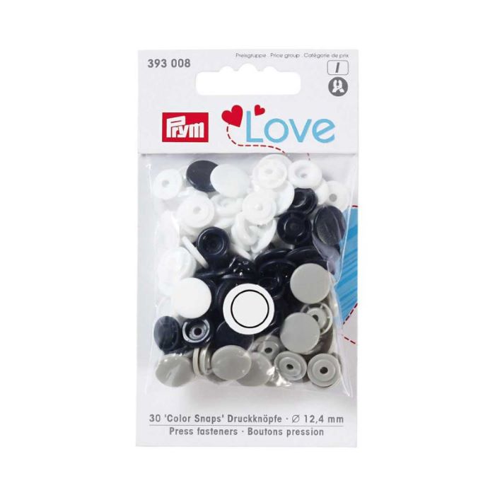 Prym Love - Navy, Grey and White Snap Fasteners - 393008