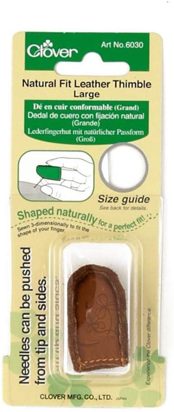 Clover Natural Fit Leather Thimble - Large